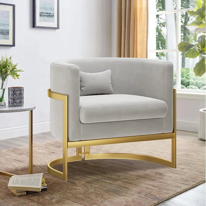 Modern Accent Chair with Gold Frame