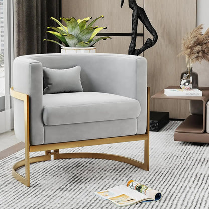 Modern Accent Chair with Gold Frame