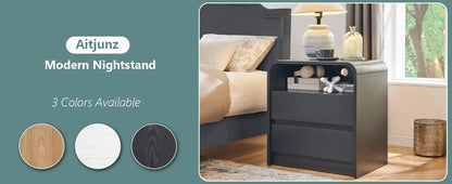 Modern Nightstand with Charging Station