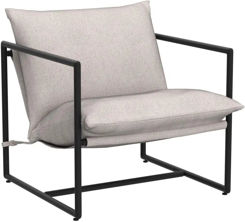 Modern Sling Accent Chair with Metal Frame