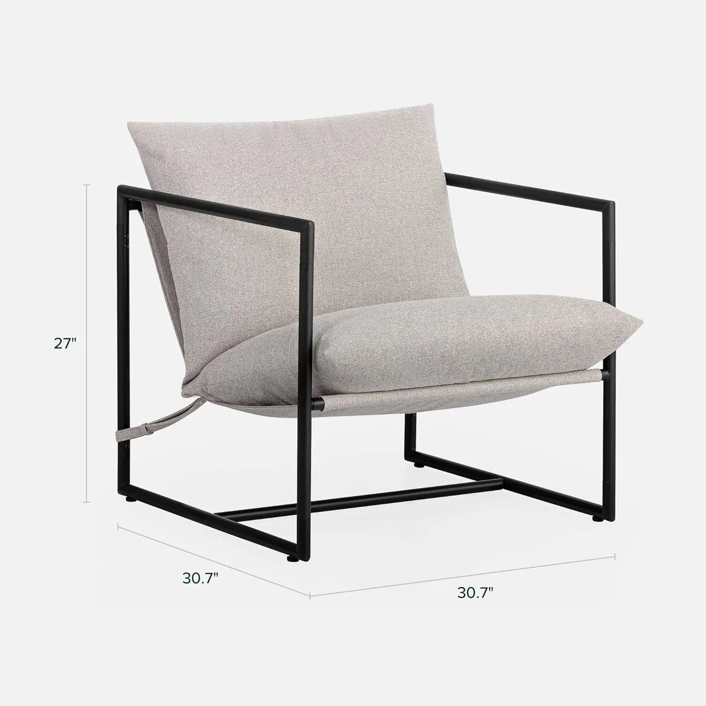 Modern Sling Accent Chair with Metal Frame