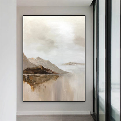 Large Beige Abstract Painting