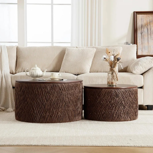 Large Round Coffee Table Set