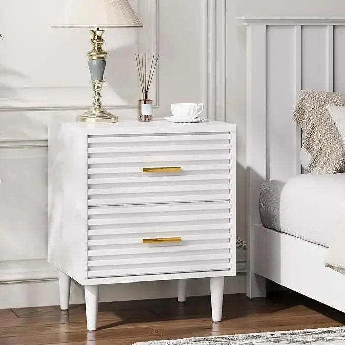 Nightstand Set with Gold Accents