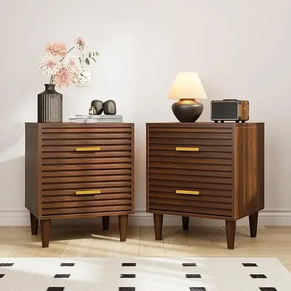 Nightstand Set with Gold Accents