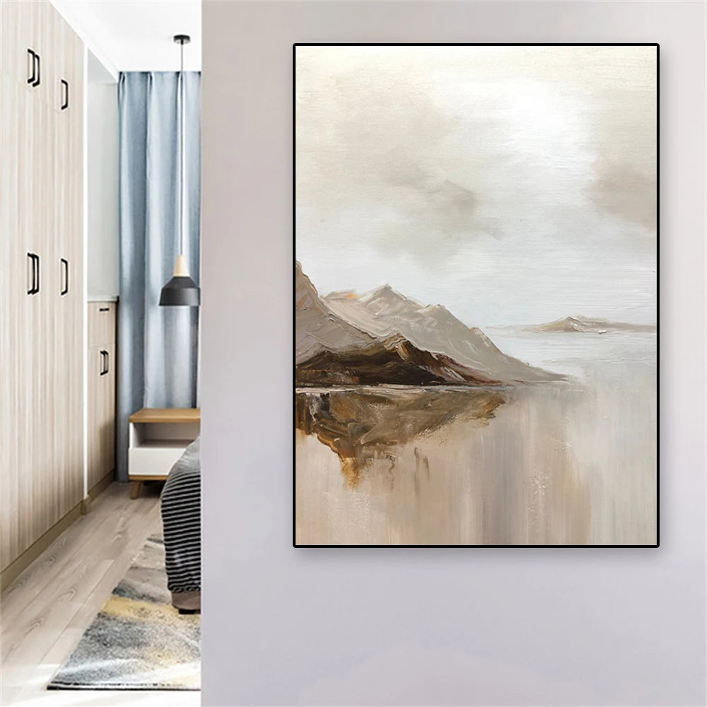 Large Beige Abstract Painting