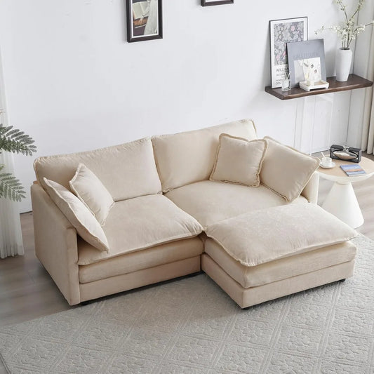 Deep Seat Sectional Sofa with Chaise Lounge