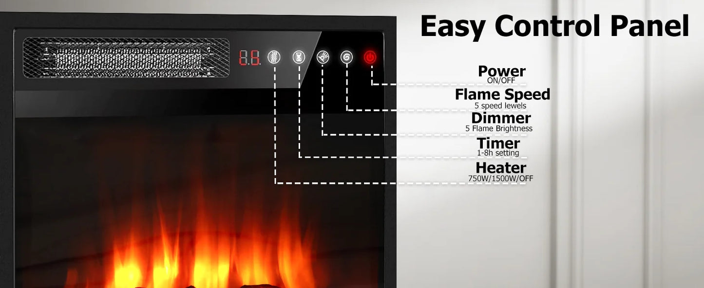 TV Stand with Built-In Fireplace