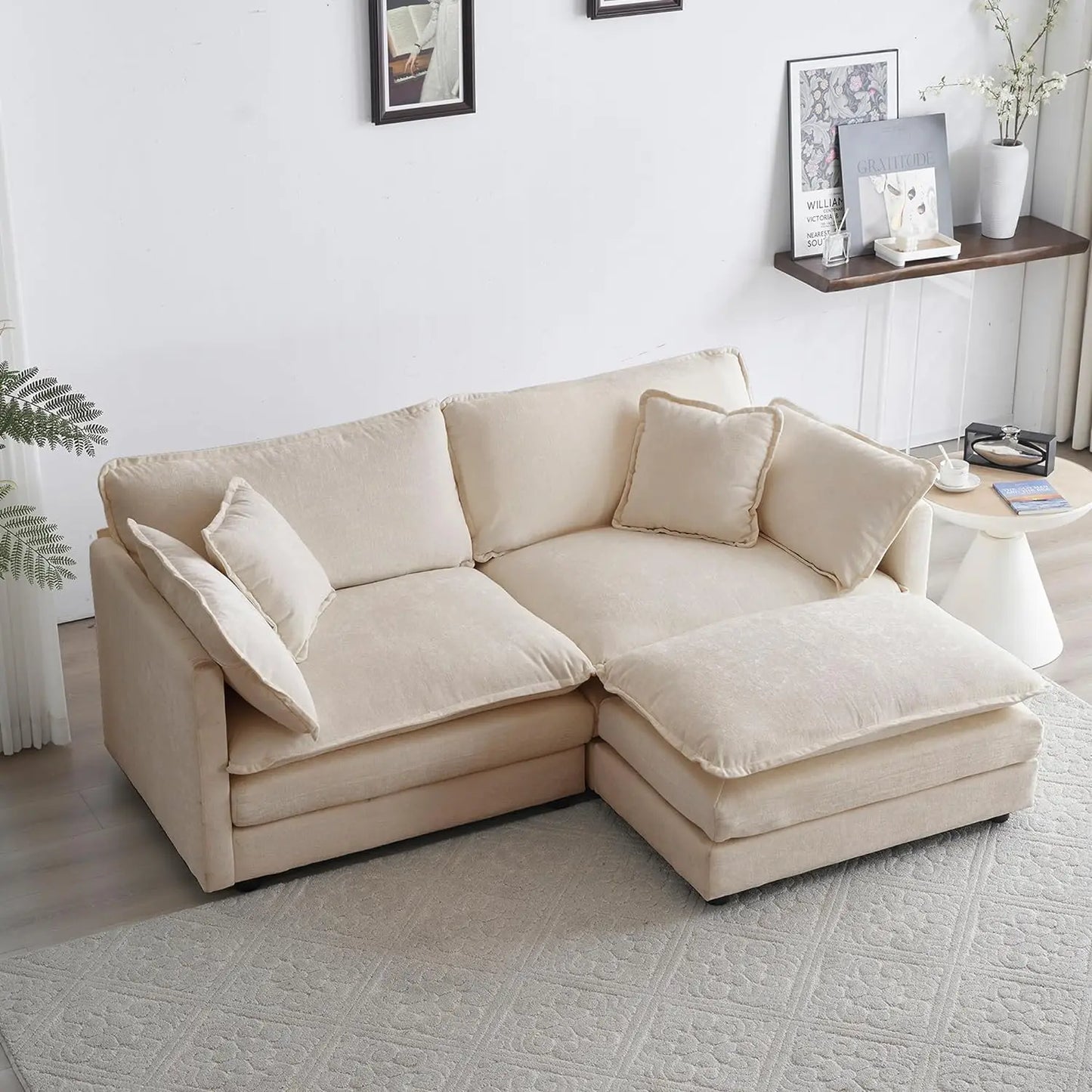 Deep Seat Sectional Sofa with Chaise Lounge