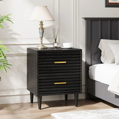 Nightstand Set with Gold Accents