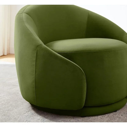 Green Upholstered Swivel Chair for Living Room