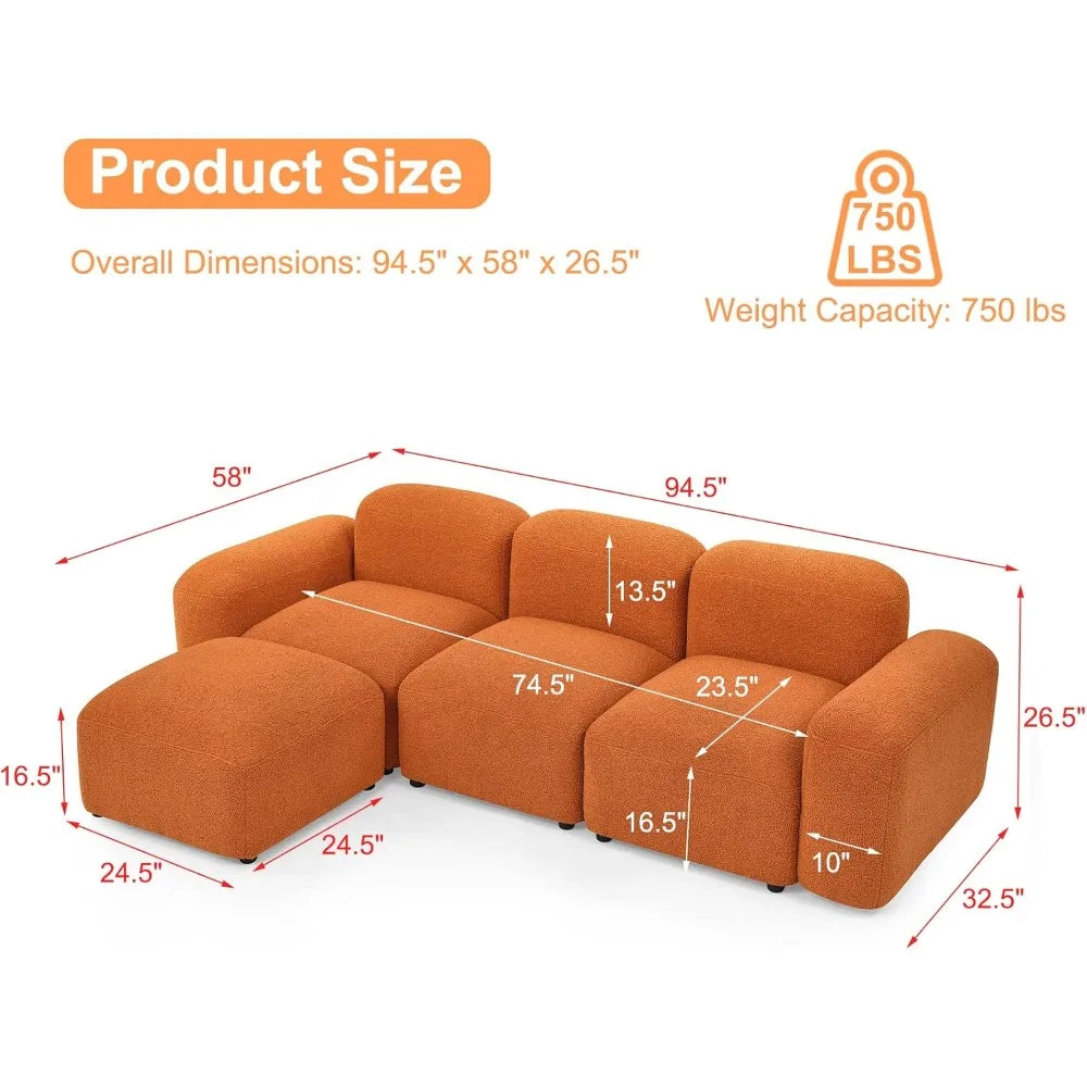 L-Shaped Convertible Sleeper Sofa